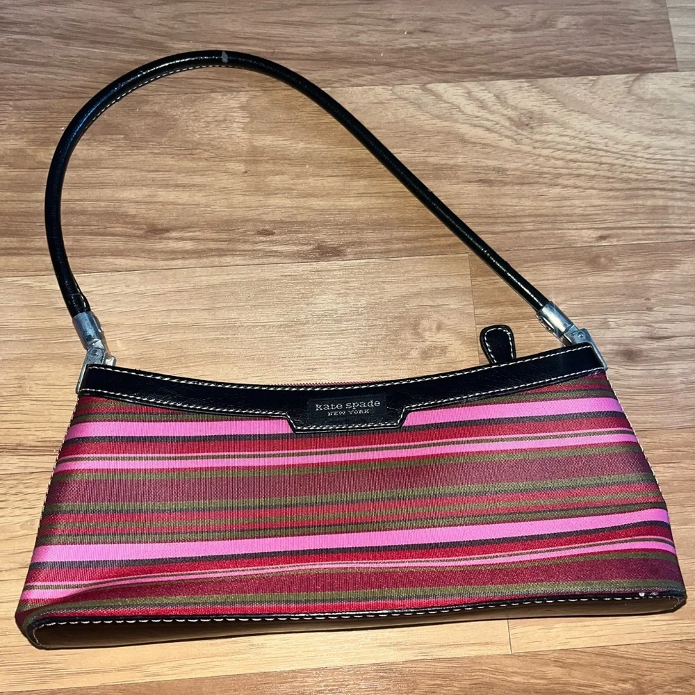kate spade Pink, Brown & Red Striped Shoulder Bag